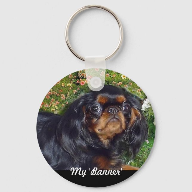 Engelsk Toy Spaniel Nyckelring (Framsida)