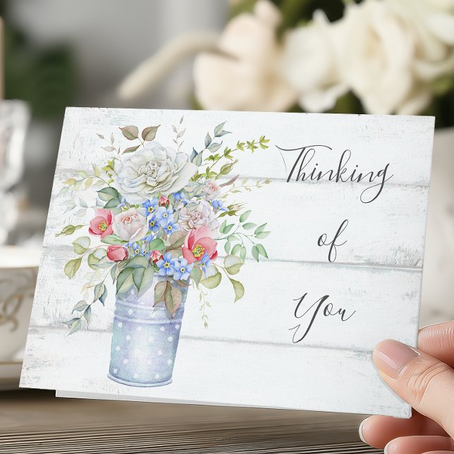 Engelsk trädgård blomster Tänker på dig Kort (Wildflower Thinking of You Card)
