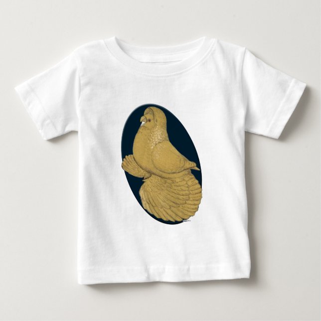 Engelsk trumpeter Pigeon: Gult Oval Tee (Framsida)