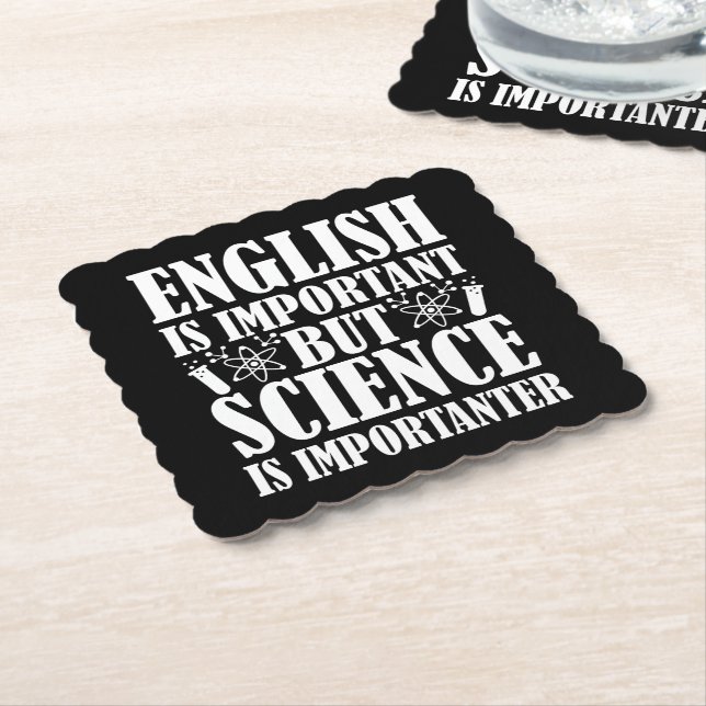 Engelsk viktig men science Funny Teacher säger Underlägg Papper (Vinklad)