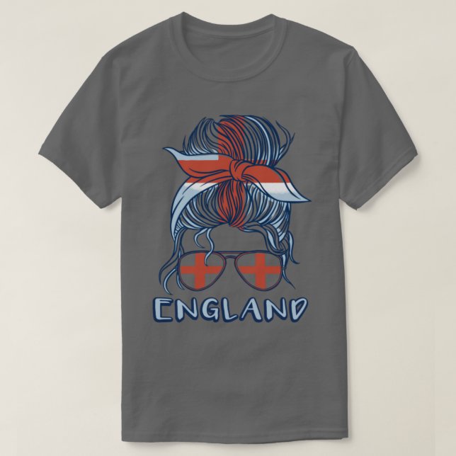 Engelska 2022 Flickor i Vm Engelska flagga T Shirt (Design framsida)