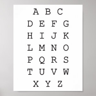 Engelska alfabet, ABC Poster