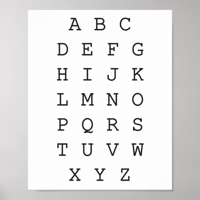 Engelska alfabet, ABC Poster (Framsidan)