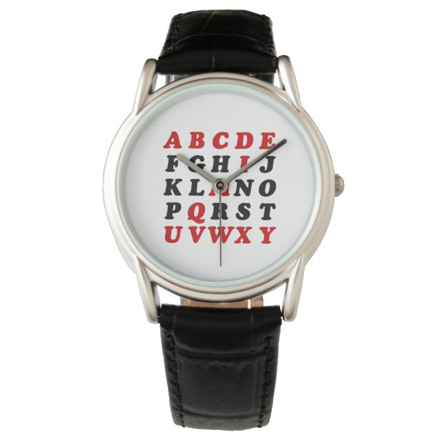 Engelska alfabet armbandsur (Framsida)