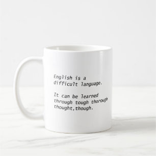 Engelska är ett svårt språk Rolig grammatik Kaffemugg