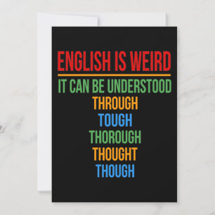 Engelska är Konstig Language Teacher Grammar Stude Tack Kort