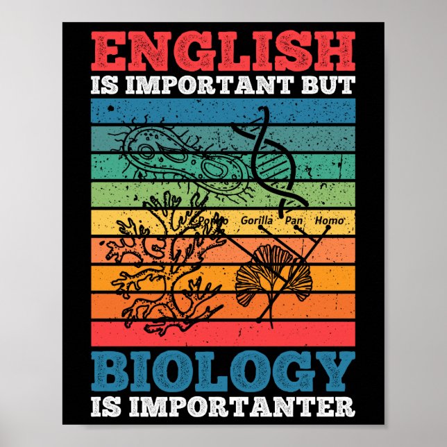 Engelska är viktigt, men biologi är viktigt poster (Framsidan)
