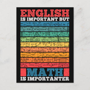 Engelska är viktigt, men Math är viktig matematik Vykort