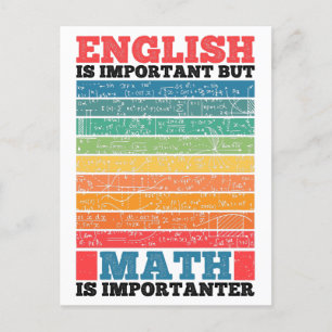 Engelska är viktigt, men Math är viktig matematik Vykort