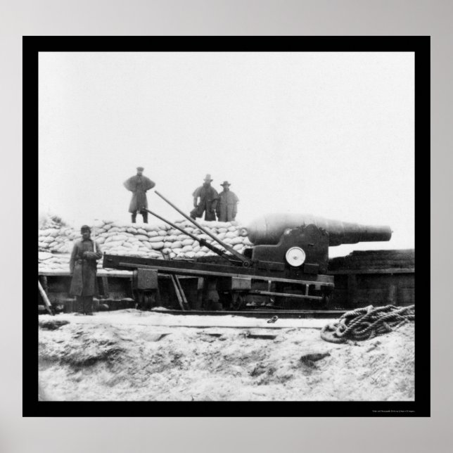 Engelska Armstrong Gun in Fort Fisher, NC 1864 Poster (Framsidan)