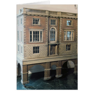 Engelska balustraded dockhus med balkongen hälsningskort