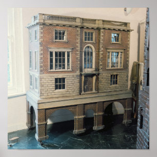 Engelska balustraded dockhus med balkongen poster