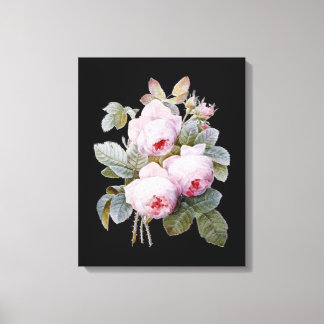 Engelska Bourbon Ro Bouquet om Black av Redoute Canvastryck