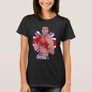 Engelska Boxer United Kingdom Flagga UK European B T Shirt