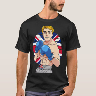 Engelska Boxer United Kingdom Flagga UK Storbritan T Shirt