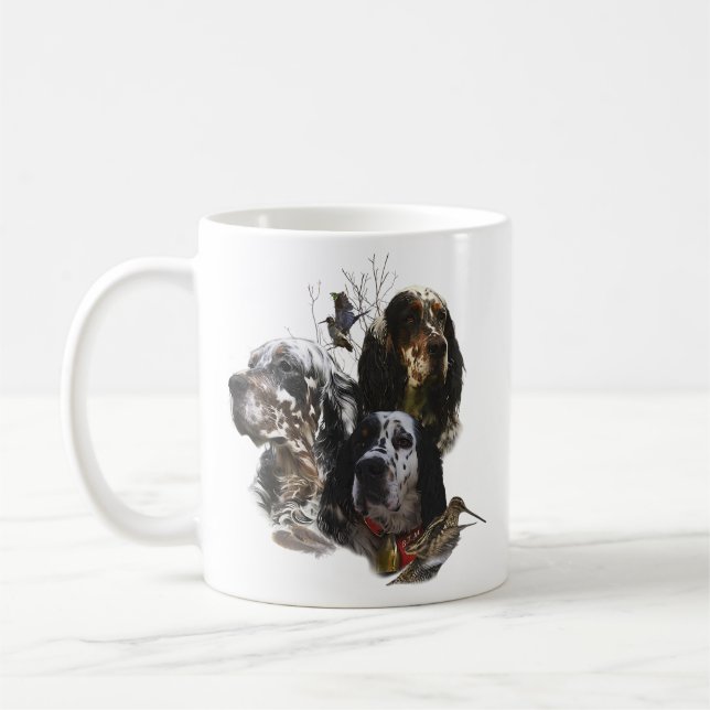 Engelska brev, jakt på träkuster kaffemugg (Vänster)