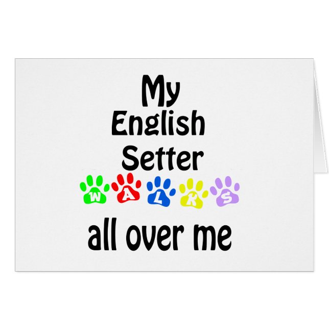 Engelska brev Walks Design Hälsningskort (Framsidan Horizontal)