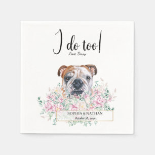 Engelska British Bulldog Bröllop Cocktail Napkins Pappersservett