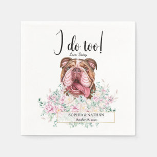 Engelska British Bulldog Bröllop Cocktail Napkins Pappersservett