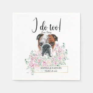 Engelska British Bulldog Bröllop Cocktail Napkins Pappersservett