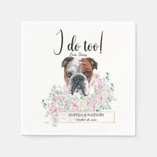 Engelska British Bulldog Bröllop Cocktail Napkins Pappersservett