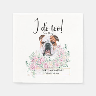 Engelska British Bulldog Bröllop Cocktail Napkins Pappersservett