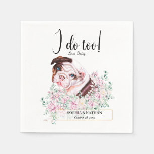 Engelska British Bulldog Bröllop Cocktail Napkins Pappersservett