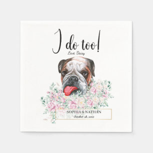 Engelska British Bulldog Bröllop Cocktail Napkins Pappersservett