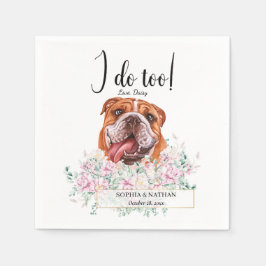 Engelska British Bulldog Bröllop Cocktail Napkins Pappersservett