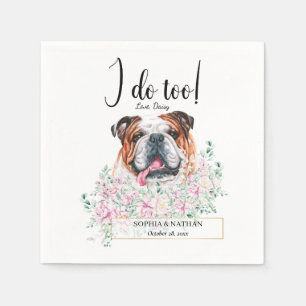 Engelska British Bulldog Bröllop Cocktail Napkins Pappersservett