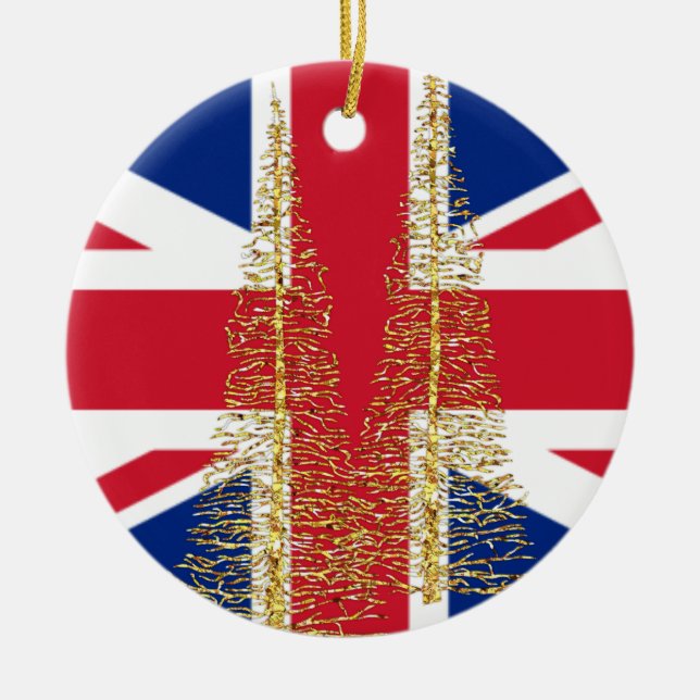 Engelska brittiska Flagga jul Ornament (Framsidan)