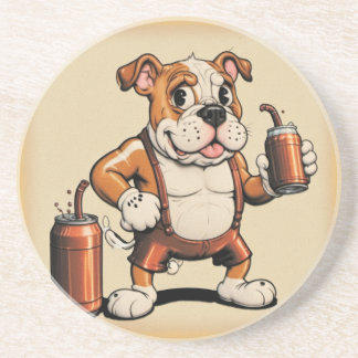 Engelska Bull Dog with Soda Underlägg