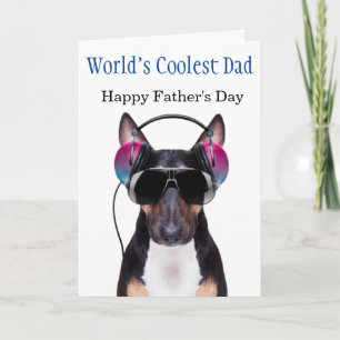 Engelska Bull Terrier Coolest Pappa Fars dag Kort