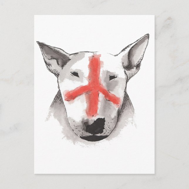 Engelska Bull Terrier England Vykort (Framsida)