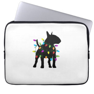 Engelska Bull Terrier Hund jul Ljus Laptop Fodral