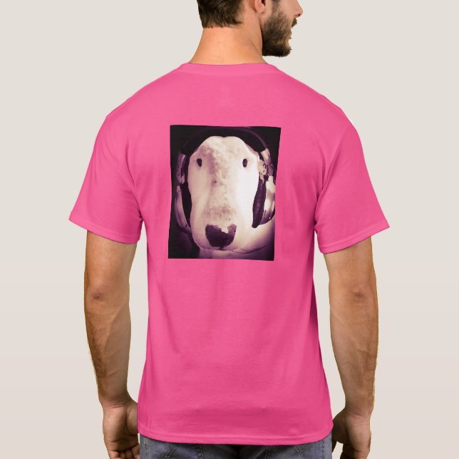 Engelska Bull Terrier med hörlurar T Shirt (Baksida)