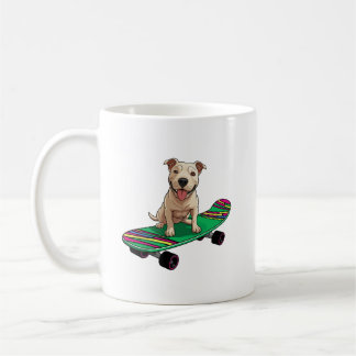 Engelska Bull Terrier på Skateboard Kaffemugg