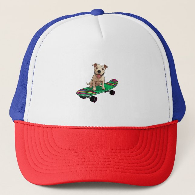 Engelska Bull Terrier på Skateboard Keps (Framsida)