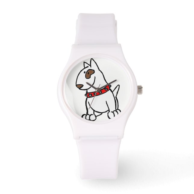 Engelska Bull Terrier Tecknad Watch Armbandsur (Framsida)