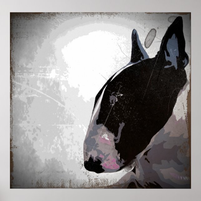 Engelska Bull Terrier, urban contemporary hund art Poster (Framsidan)