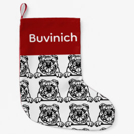 Engelska bulldockar Anpassade hund socklar - Sätt Liten Julstrumpa