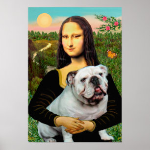 Engelska bulldog 9 - Mona Lisa Poster