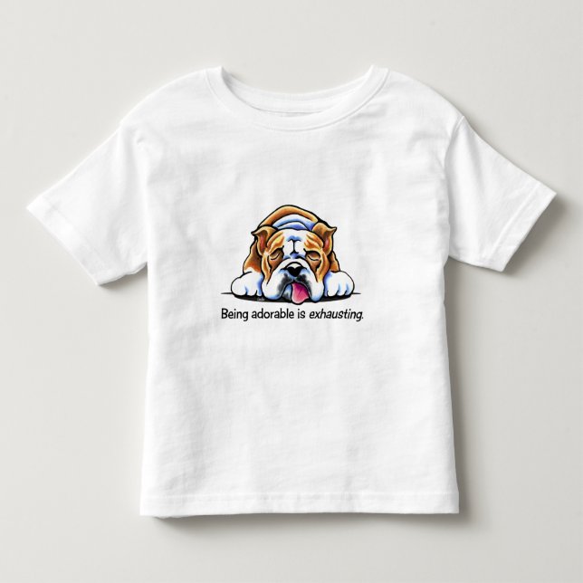 Engelska bulldog är en dålig off-leash Art™ T-shirt (Framsida)