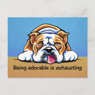 Engelska bulldog är en dålig off-leash Art™ Vykort