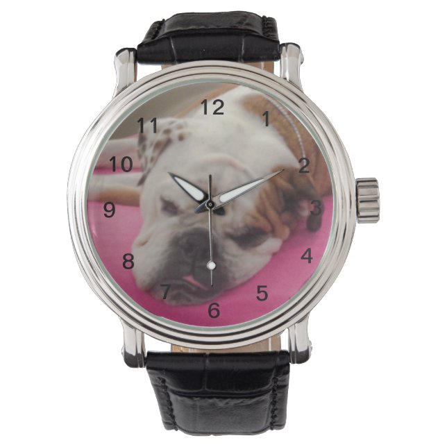 Engelska bulldog armbandsur (Framsida)