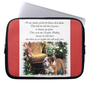 Engelska Bulldog Art Summer Garden Laptop Fodral