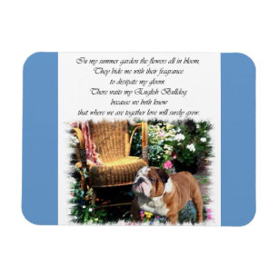 Engelska Bulldog Art Summer Garden Magnet