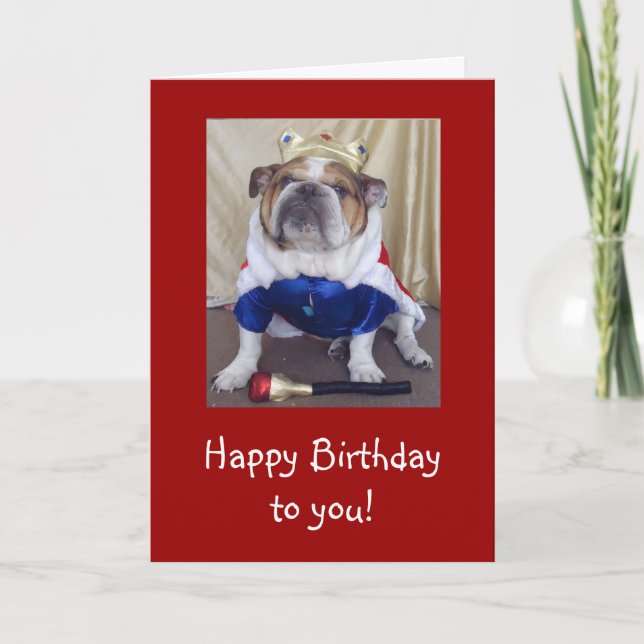 Engelska bulldog Birthday Card Kort (Framsida)