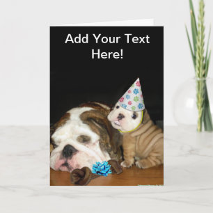 Engelska bulldog Birthday Kort