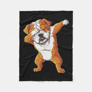 Engelska bulldog Boys Dab Dance Puppy Älskare Fleecefilt